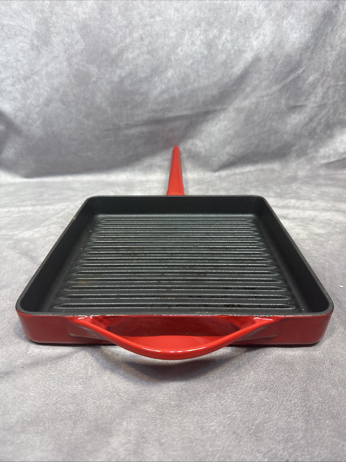 Giada De Laurentis GDL Panini Press Grille Pan Fry Cast Iron Red Enamel 10 Grill
