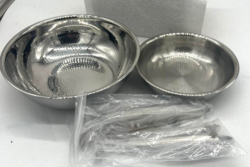 OKURA Premium Titanium Cookware-Hand Hammered 10″x4″ & 8″x2″ pans NEW w/handles