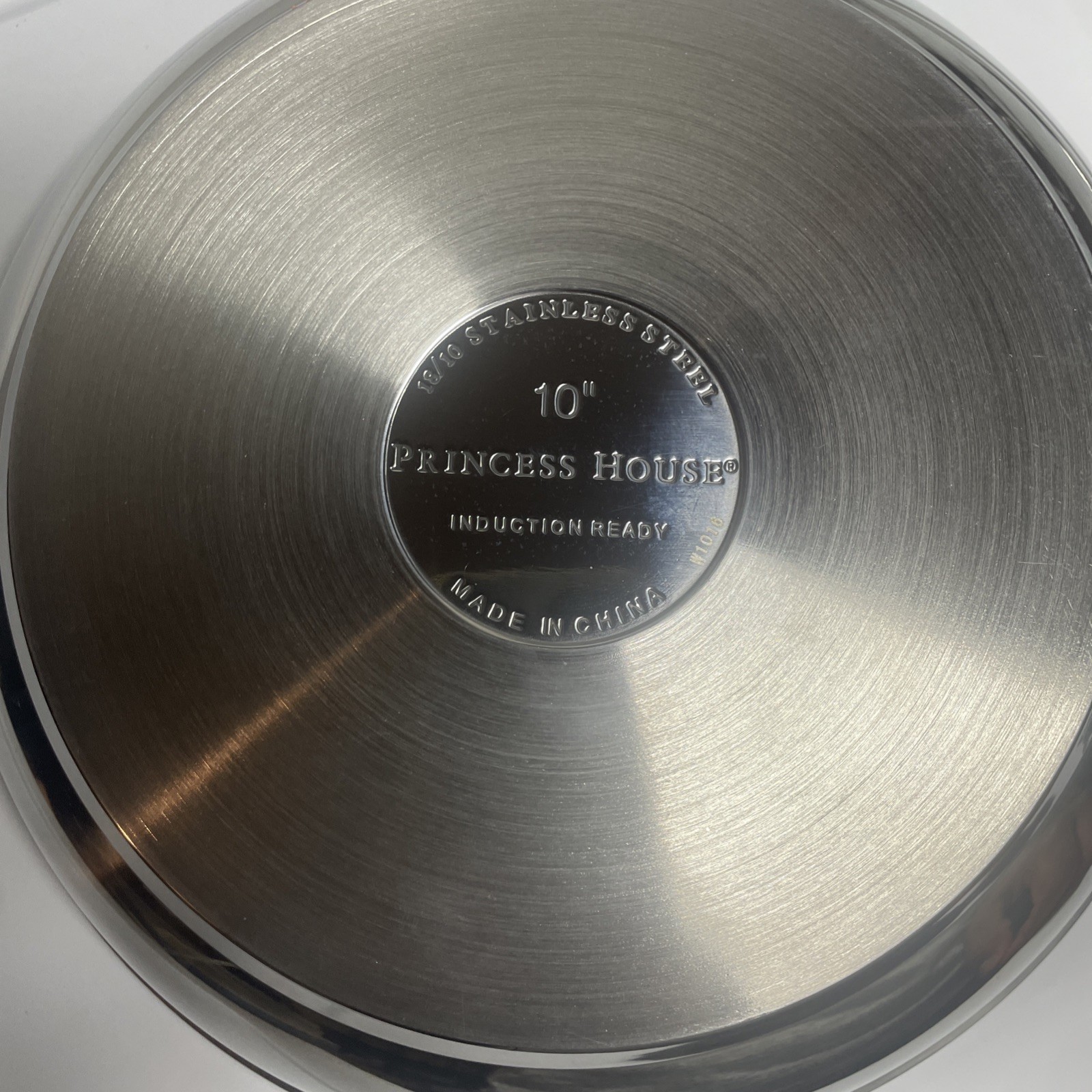 Princess House Heritage 10″ Fry Pan / Stainless w/etched Glass Lid