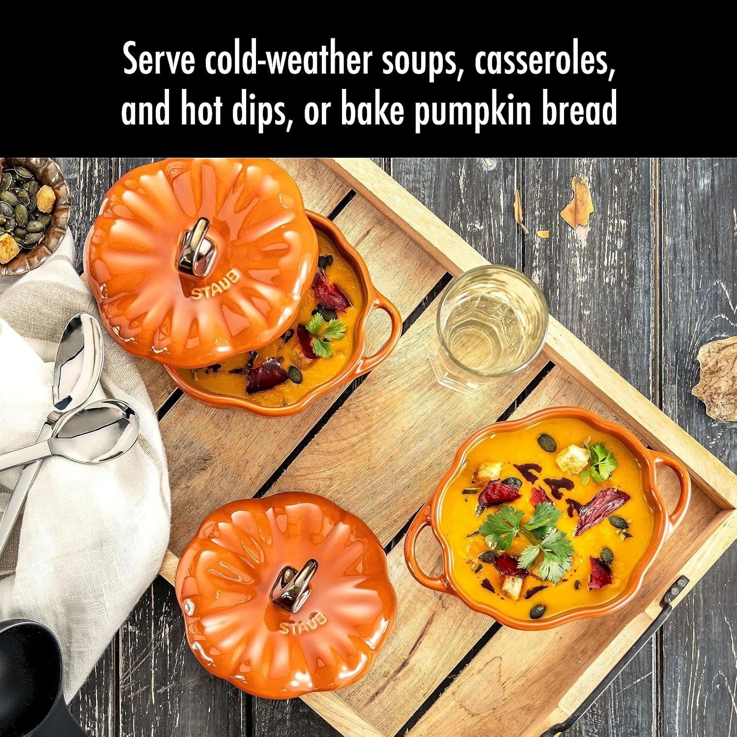 Ceramic 16-oz Petite Pumpkin Cocotte – Burnt Orange