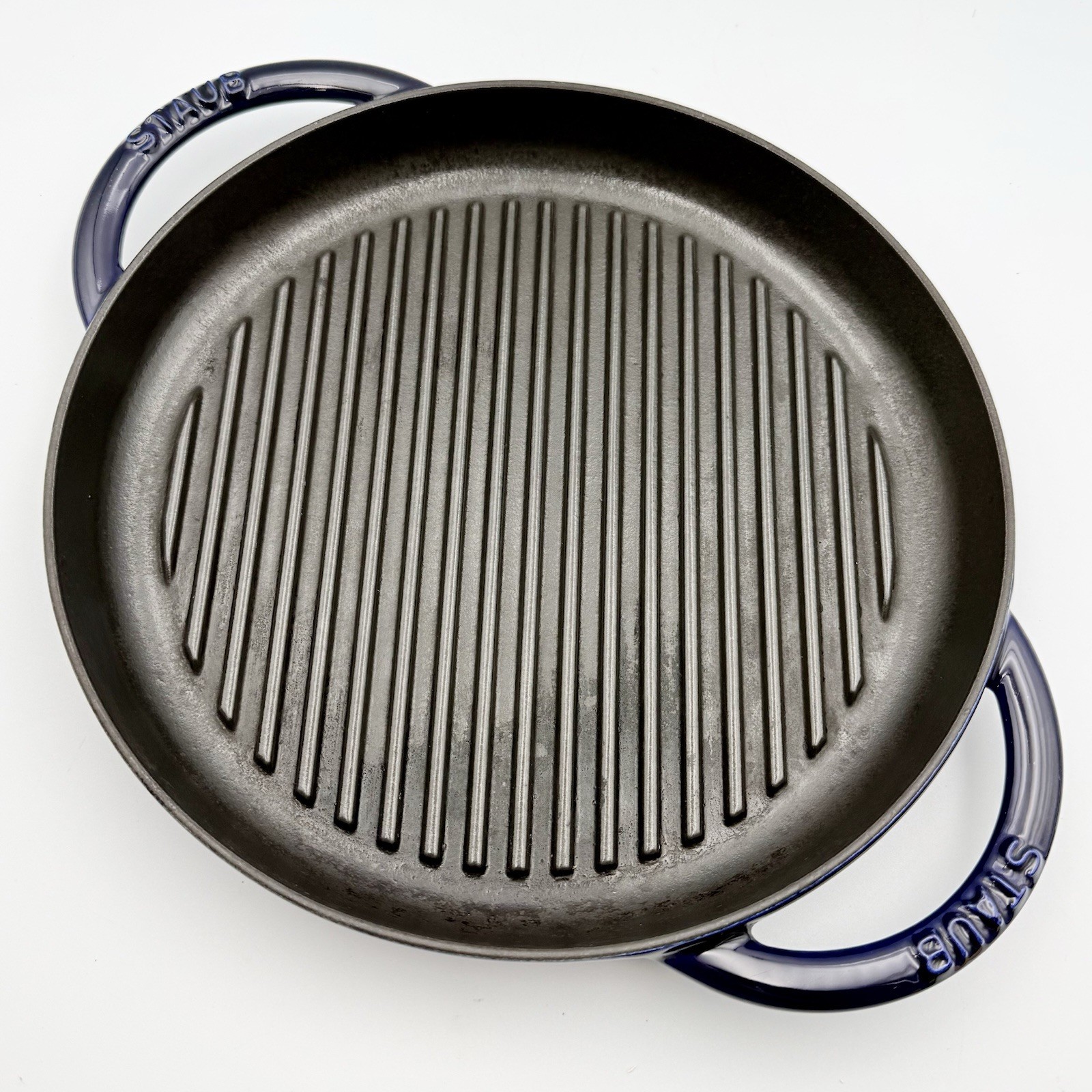 Staub #26 Dark Blue 10” Double Handle Pure Grill Pan Made in France