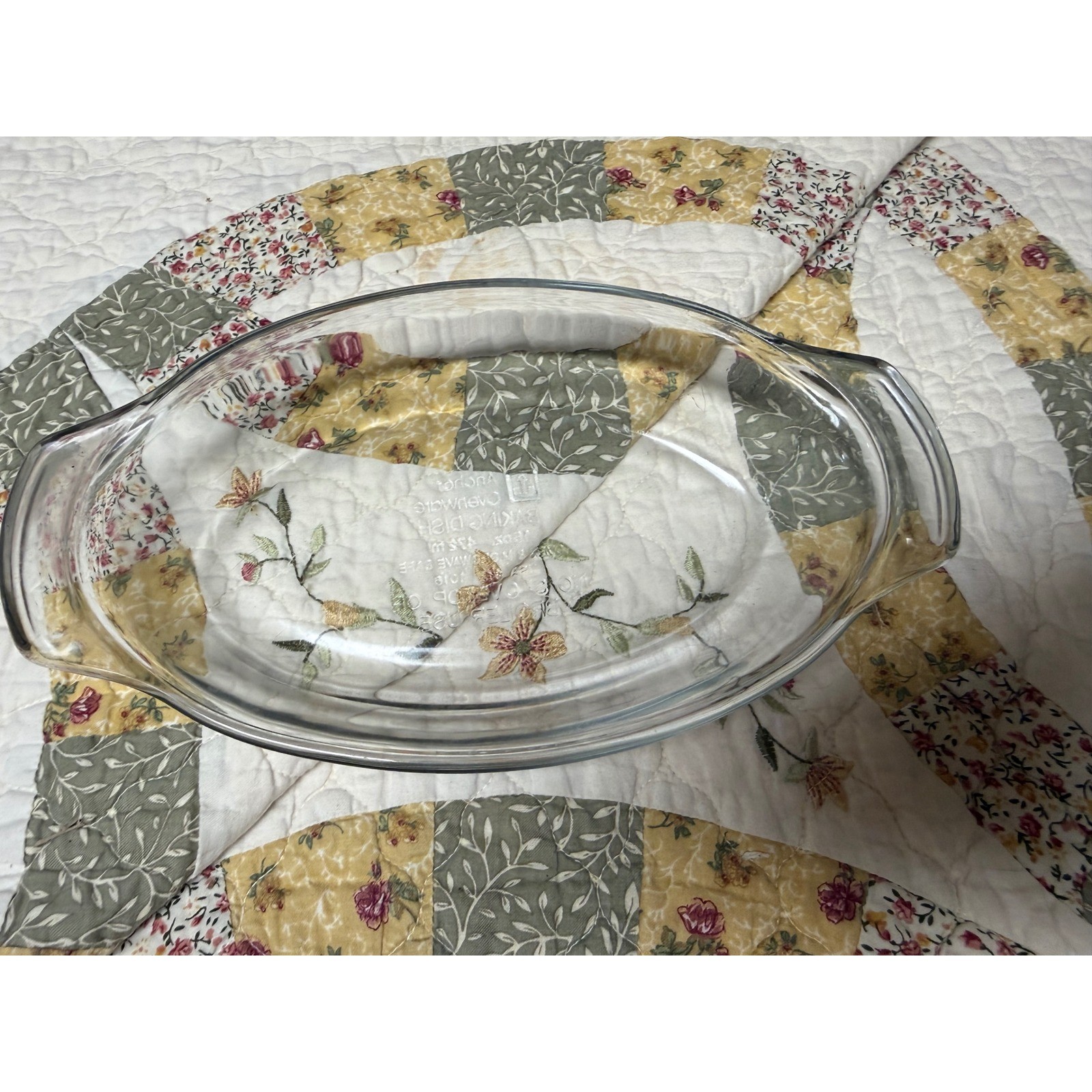 Anchor Hocking Ovenware Clear Glass Oval Baking Dish 16oz 10 Inch 1016 USA