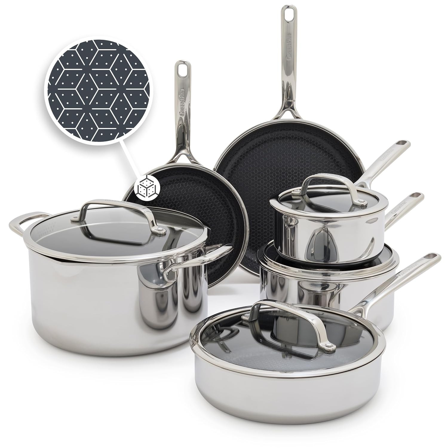 Spectra 10-Piece Cookware Set, Induction-Ready, Nonstick & Oven Safe