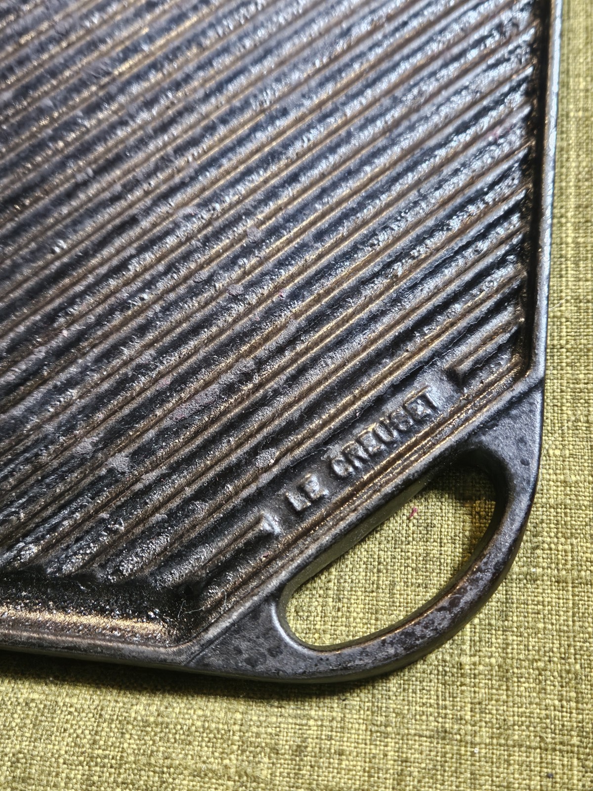 Le Creuset Two Burner Cast Iron 18×9 Pancake Breakfast Griddle Grille Pan Panini