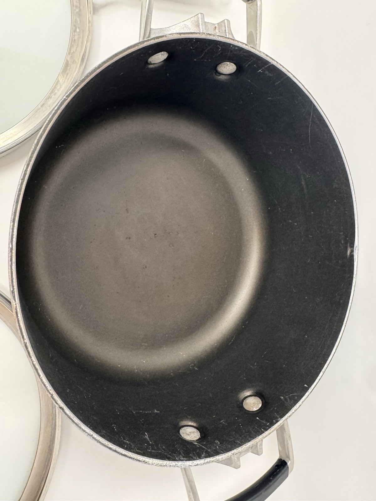 Calphalon Select HC H8785 5 Qt Stainless Dutch Oven Flat Glass Lids Pot