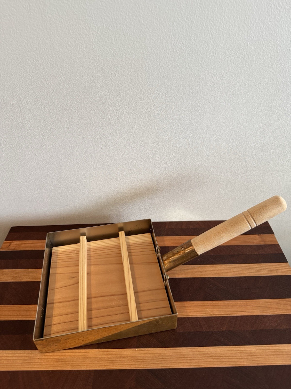 Japanese Tamagoyaki Omelets Copper Pan With Wooden Lid 7 Inch Square