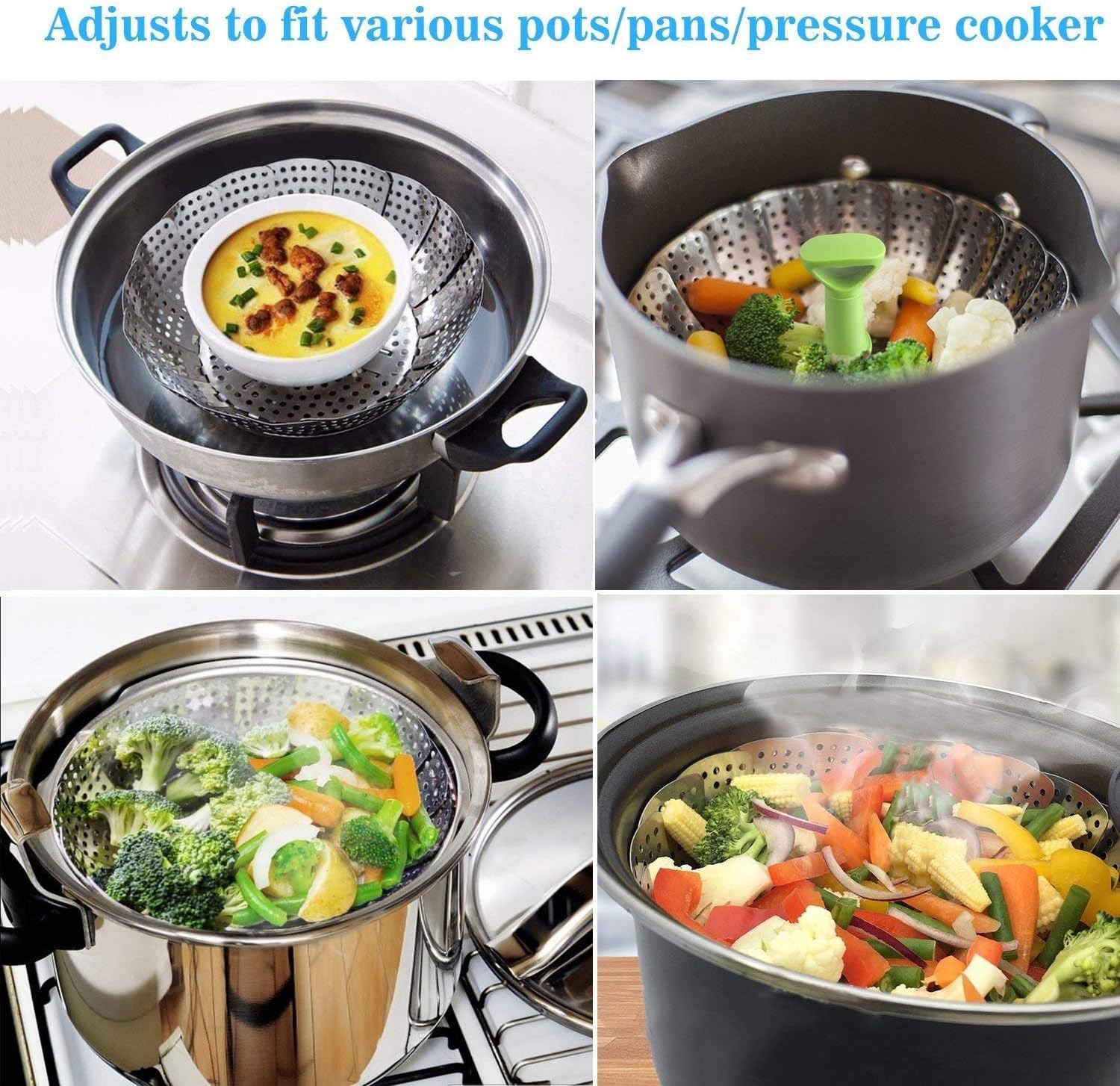Vegetable Steamer Basket for Cooking Food, Stainless Steel Veggie Steam Baske…