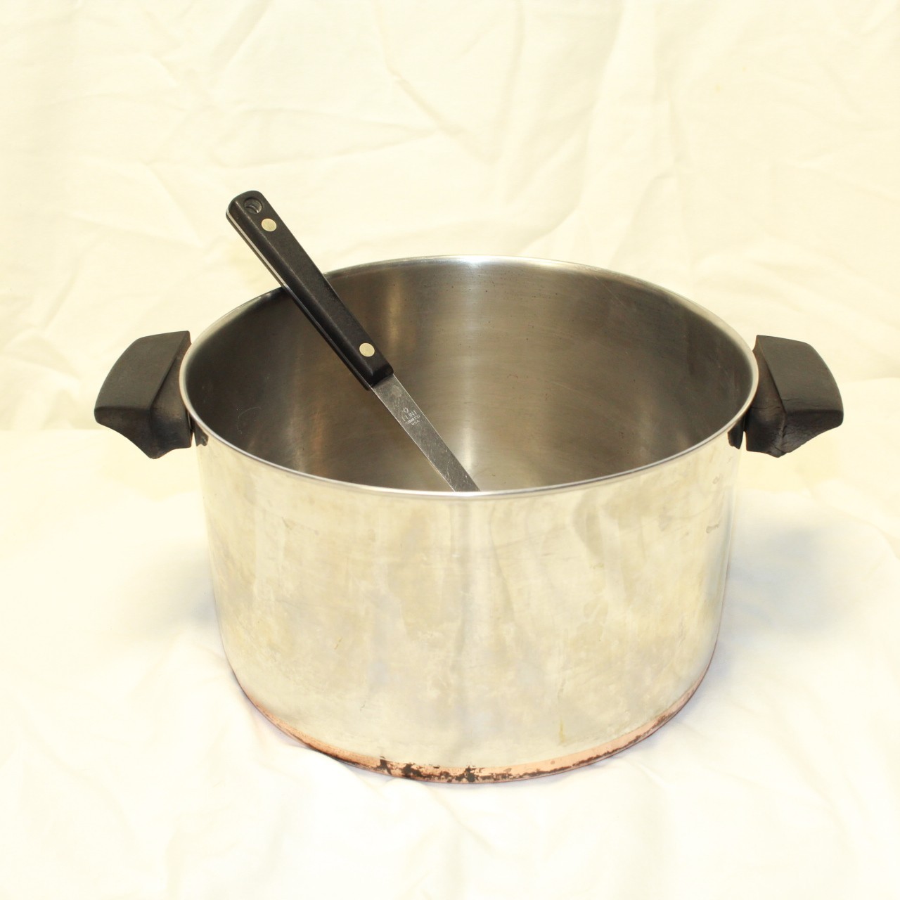 Revere Ware 1801 6 QT Copper Bottom Stock Pot W/ Ladle -Clinton, ILL 95l- NO LID
