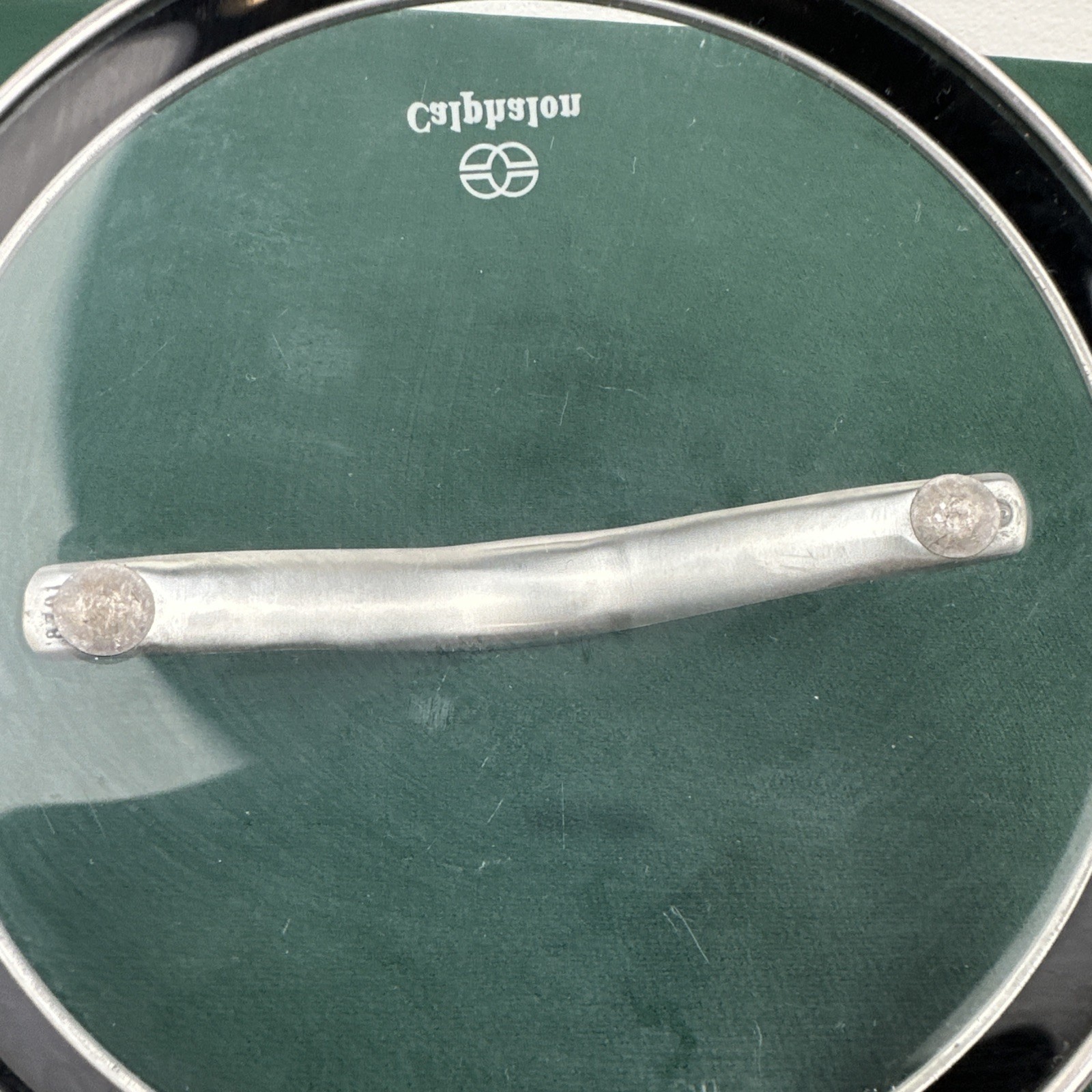 Calphalon Glass Lid pan 6 3/4″ Inside Replacement stainless Good Condition