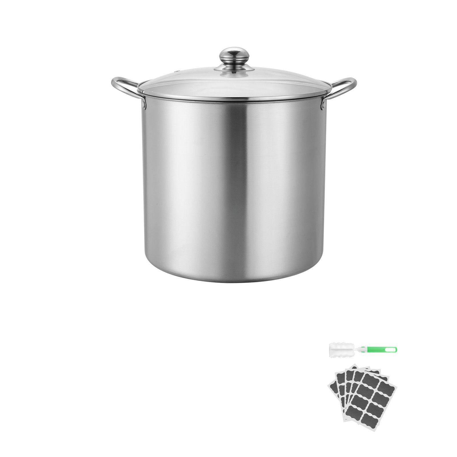 21 QT Canning Pot with Rack and Lid, Stainless Steel Waterbath Canner with Dual
