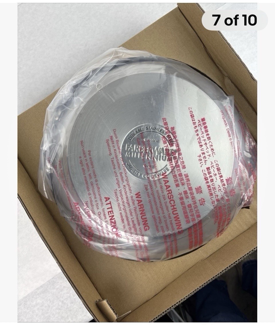 Farberware Millennium 12” SS Everything Pan with Lid, Double Handle New