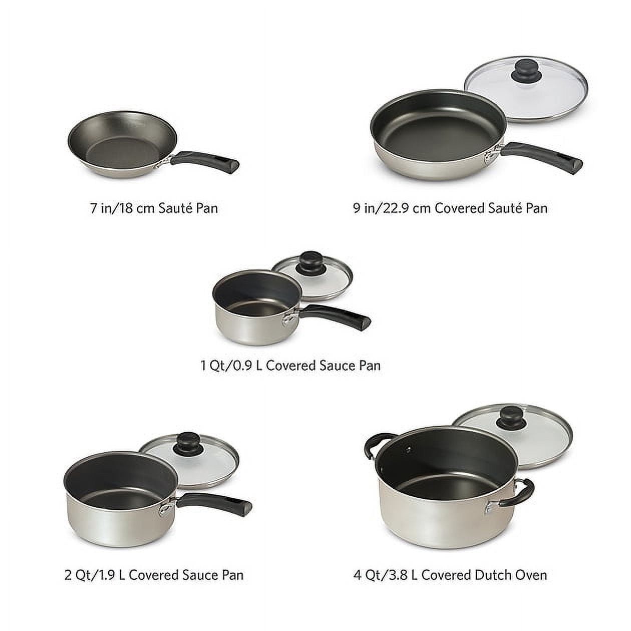 Tramontina 9Pc Cookware Set Nonstick Champagne Pots Pans Kitchen Set