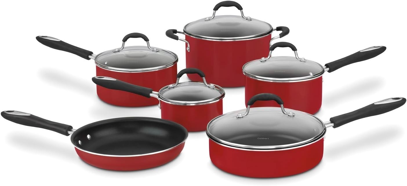 Cuisinart Advantage 11-Piece Nonstick Cookware – Model 55-11R – Red – NEW