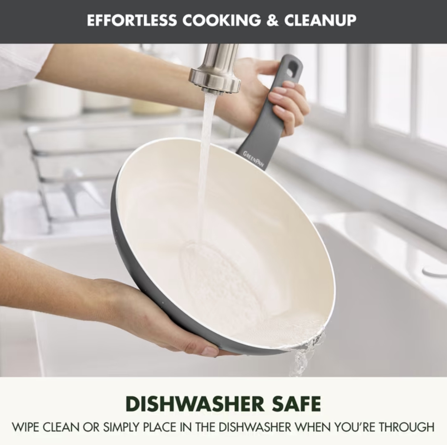 GreenPan Essence 5QT Jumbo Ceramic Nonstick Sauté Pan with Lid, Oven Safe NEW
