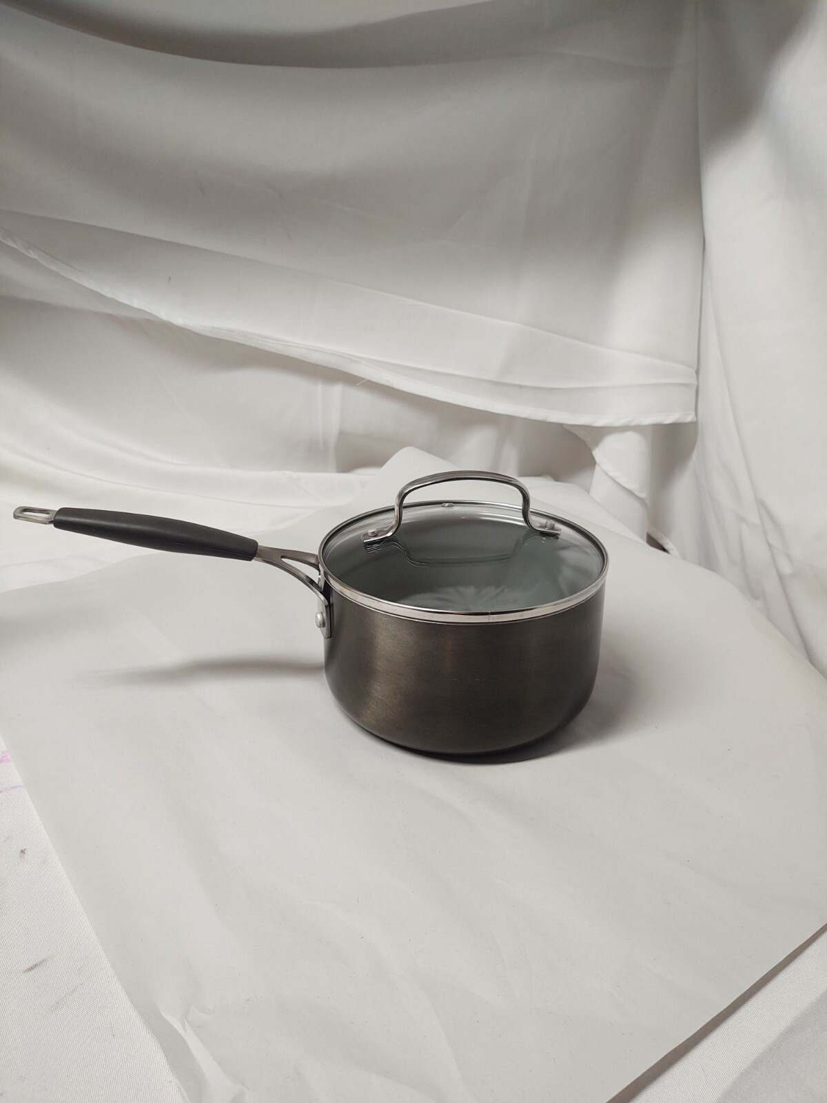 Food Network 2.5 qt. 2.3 L Covered Skillet 7.5 inches Bronze Cooking Suace pot.