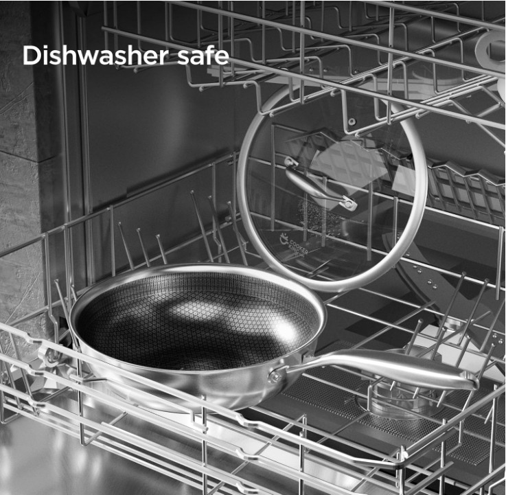 Wok Acero Inoxidable 12” Antiadherente con Tapa para Inducción y Horno, Nuevo