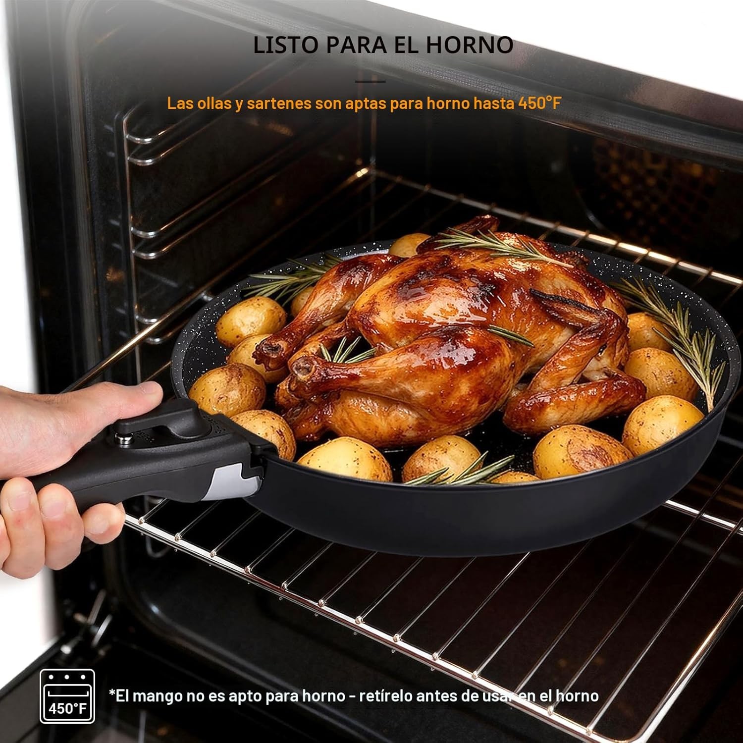 21-Piece Ceramic Pots and Pans Set Non Stick with Detachable Handles and Egg Fry