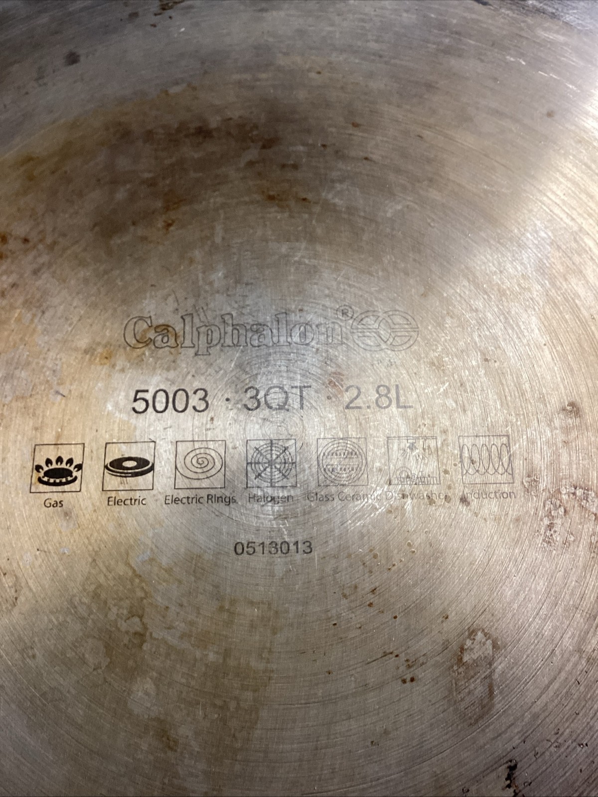 Calphalon Stainless Steel 3 Quart Frying Pan 2 Handles 5003 Induction Ready