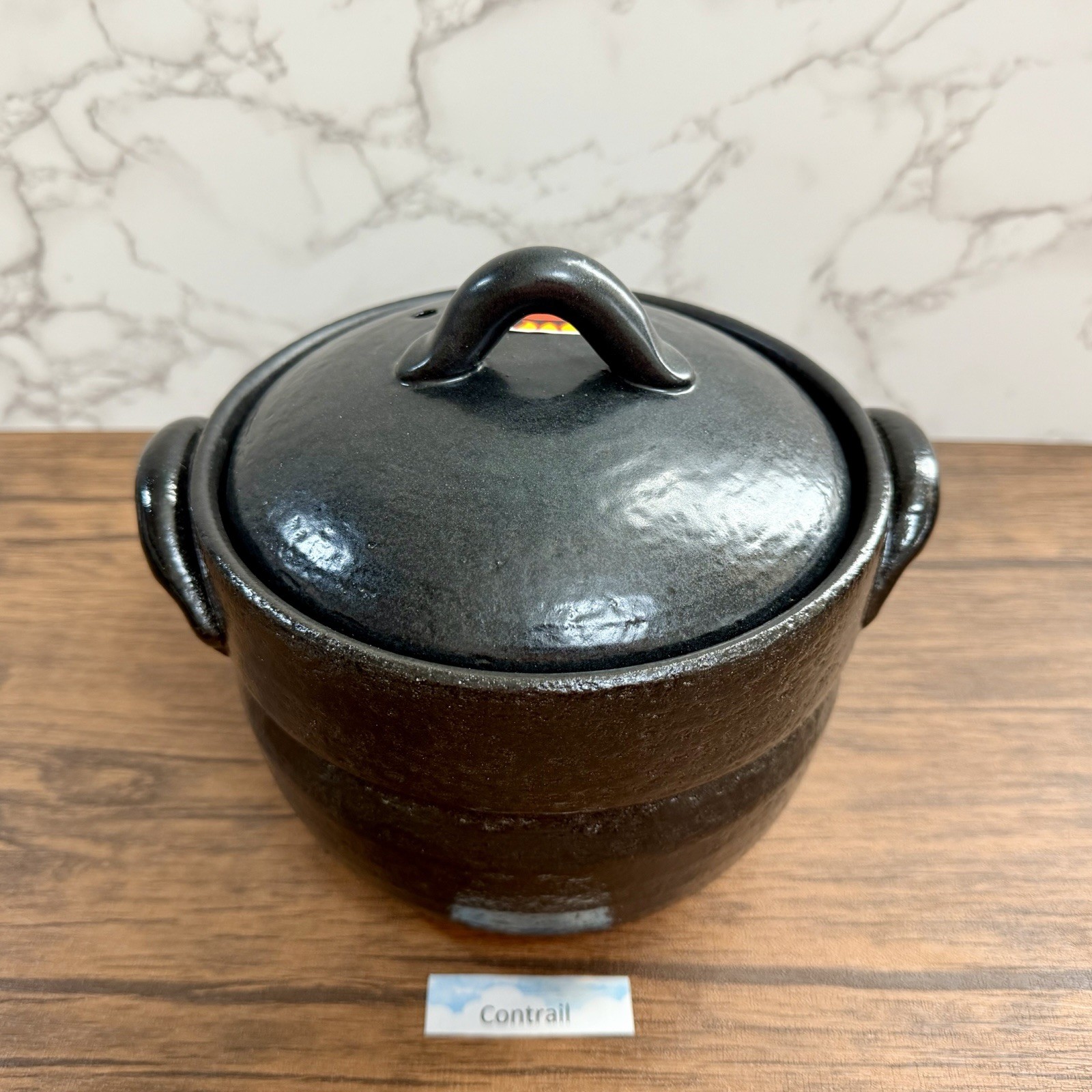 Donabe Clay Pot Earthen Ware Banko Ware Rice Cooker Double Lid 2-Go Japan