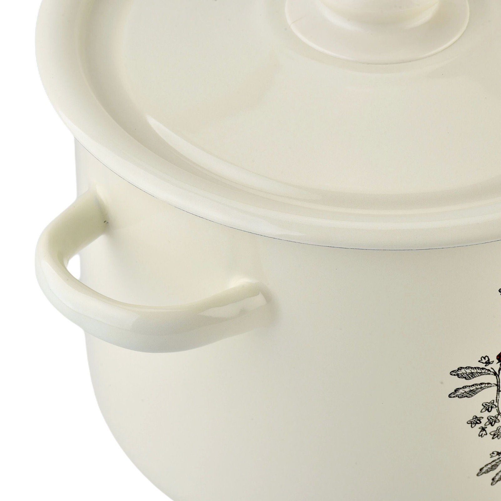 Novomoskovsk Goose Enamel Stockpot Vintage Cooking Pot Enameled Soup Pot