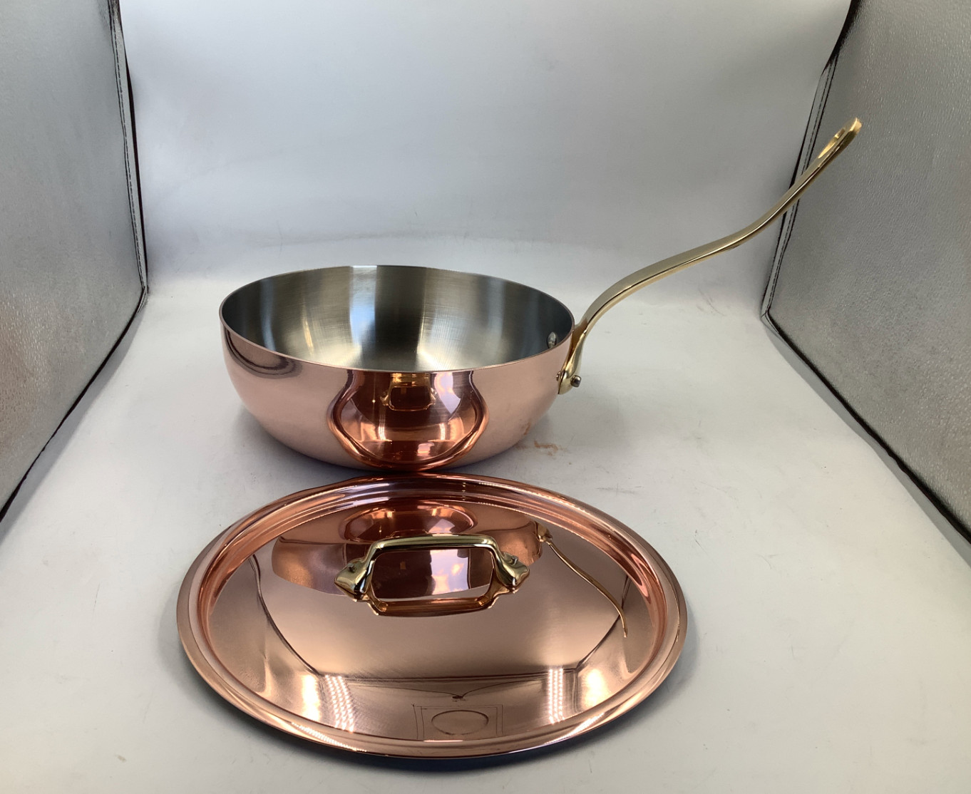 Mauviel M’Heritage 200 B 2mm Polished Copper & Stainless Steel Chef Pan, 3.7-qt