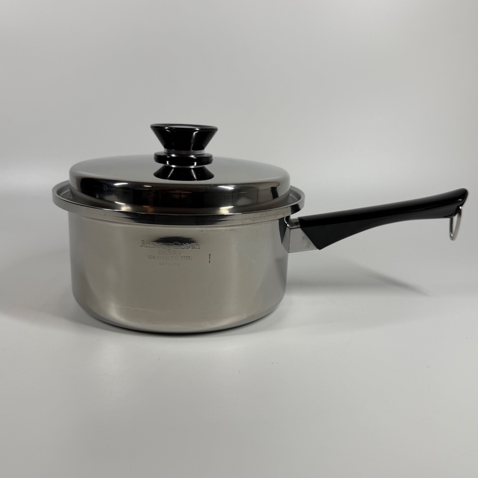 VTG 8” Amway Queen Stainless 1.5 Qt Saute Pan & 2.5 Qt Sauce Pan Set w/ Lid