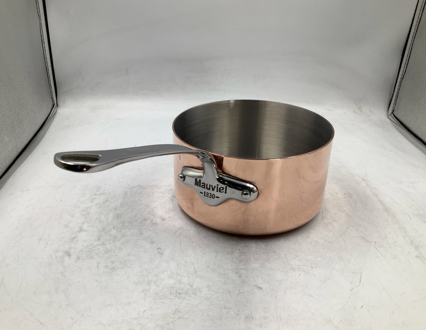 Mauviel M’Heritage 150 S Polished Copper & Stainless Steel Sauce Pan. 1.9 Qt