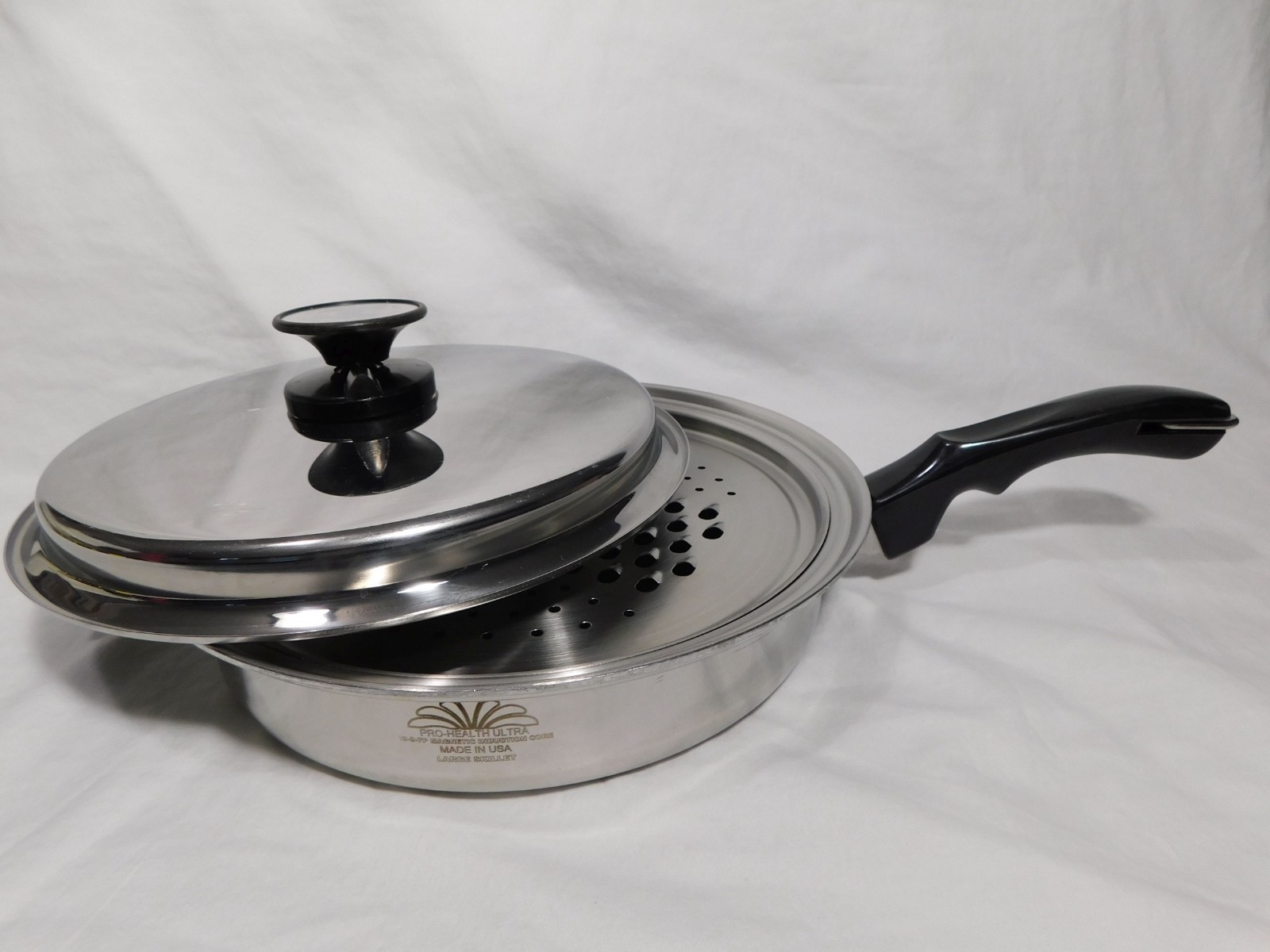 Pro-Health Ultra Large Skillet with Lid and Grater insert, USA Induction