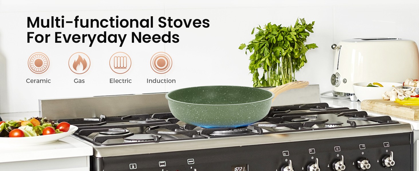 Green Pots and Pans Set Non Stick, 30 Piece Induction Kitchen Cookware Sets for