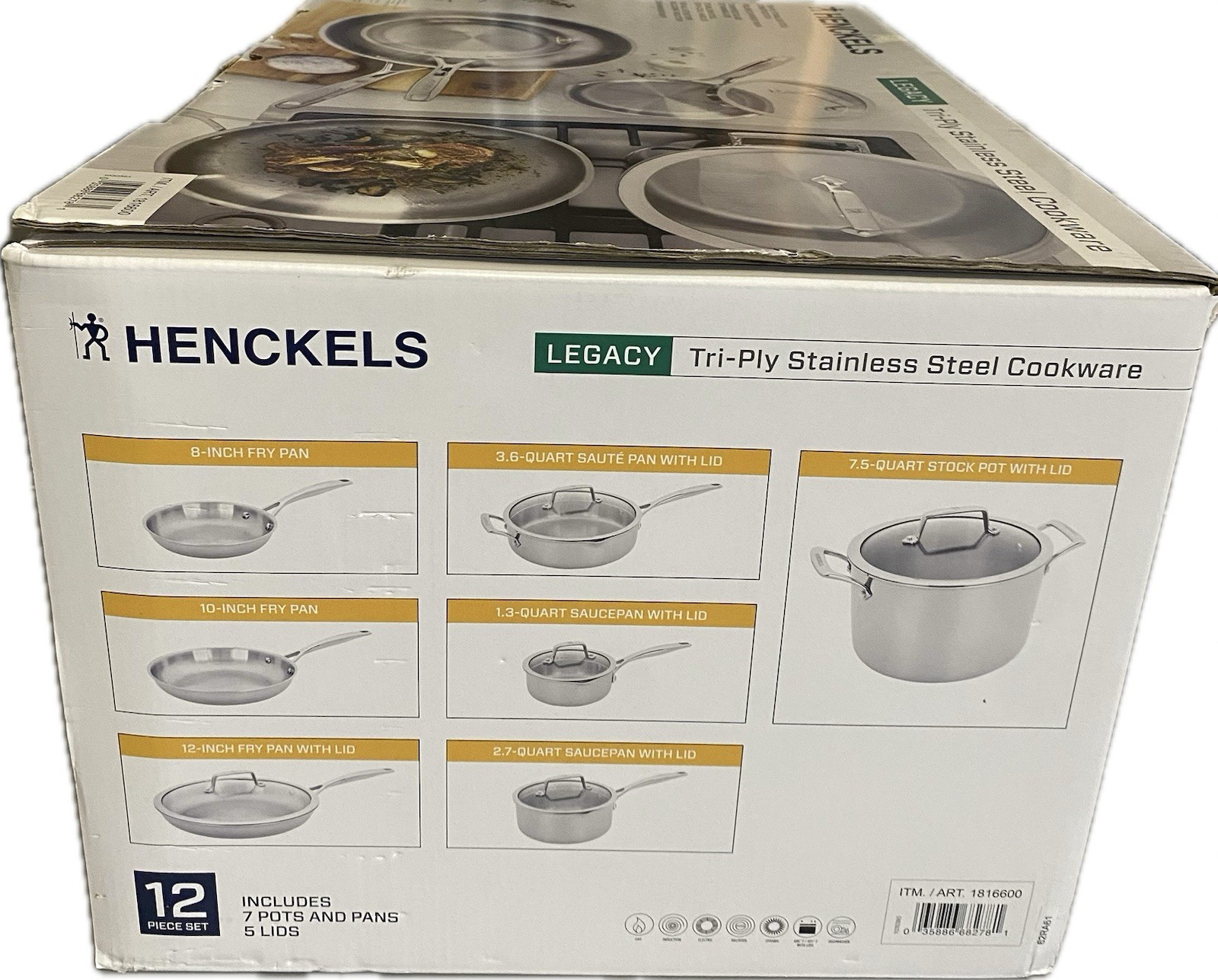 Henckels Legacy Tri-Ply Clad 12 Piece Stainless Steel Cookware Set 1816600