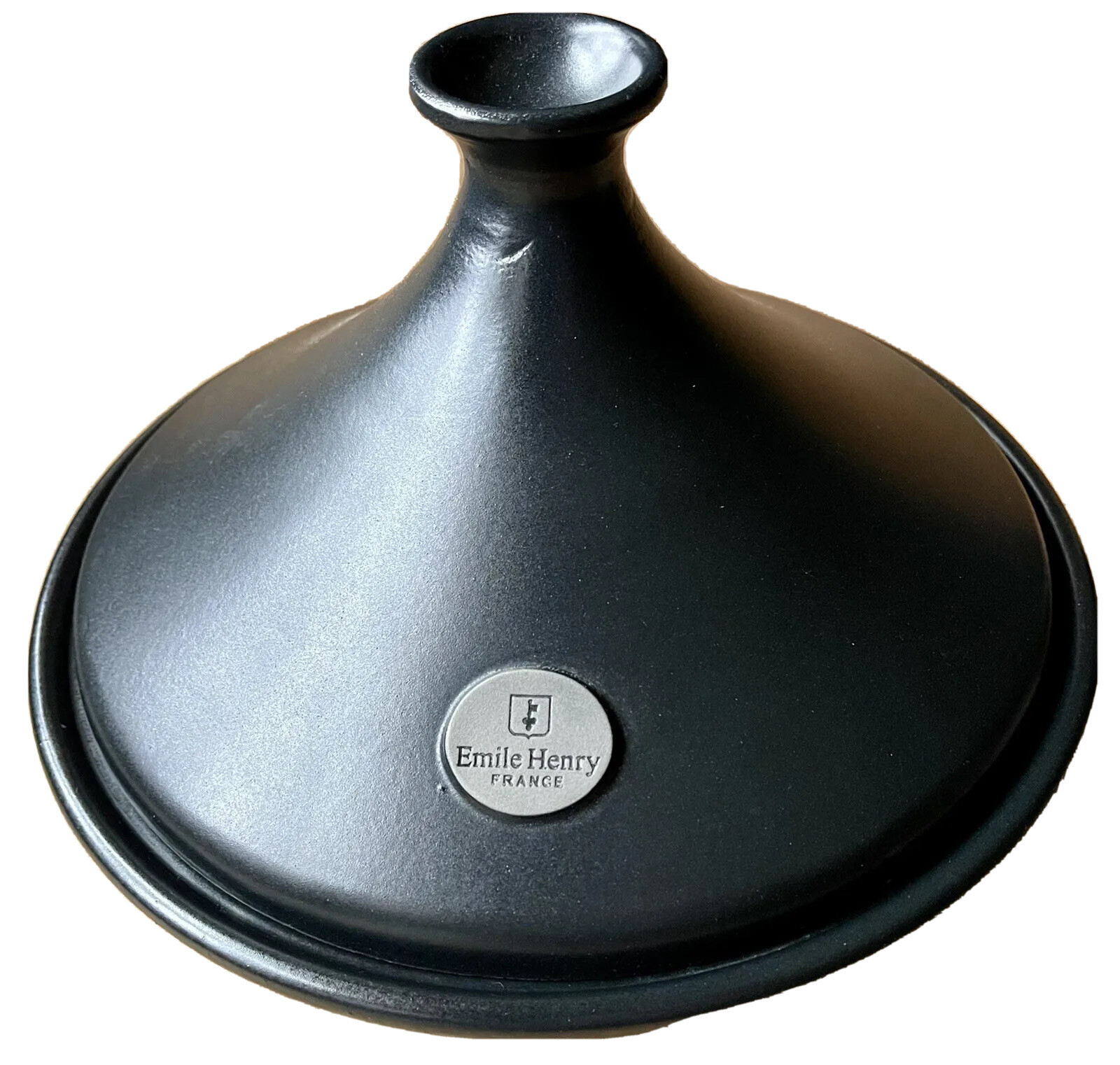 EMILE HENRY 2.6 QUART BLACK CERAMIC TAGINE TAJINE MOROCCAN KITCHEN POT DISH EUC
