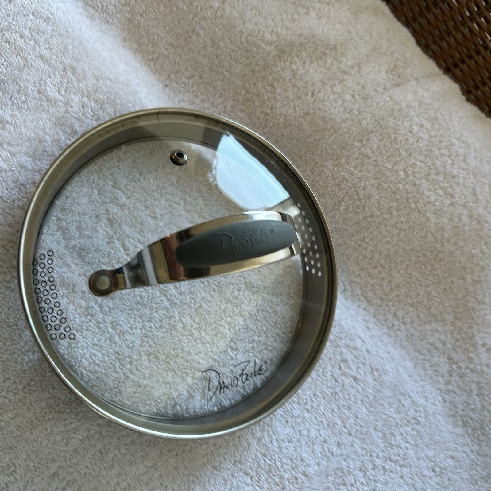 David Burke Heavy Stainless 2.5Qt Sauce Pan Pot With Strainer Lid