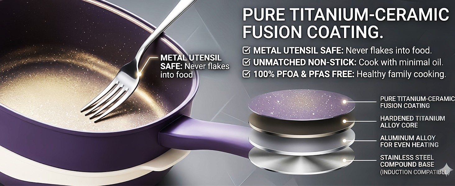 12in Titanium Alloy Non-Sti Pot with Lid with Steer 2026 Upgrade