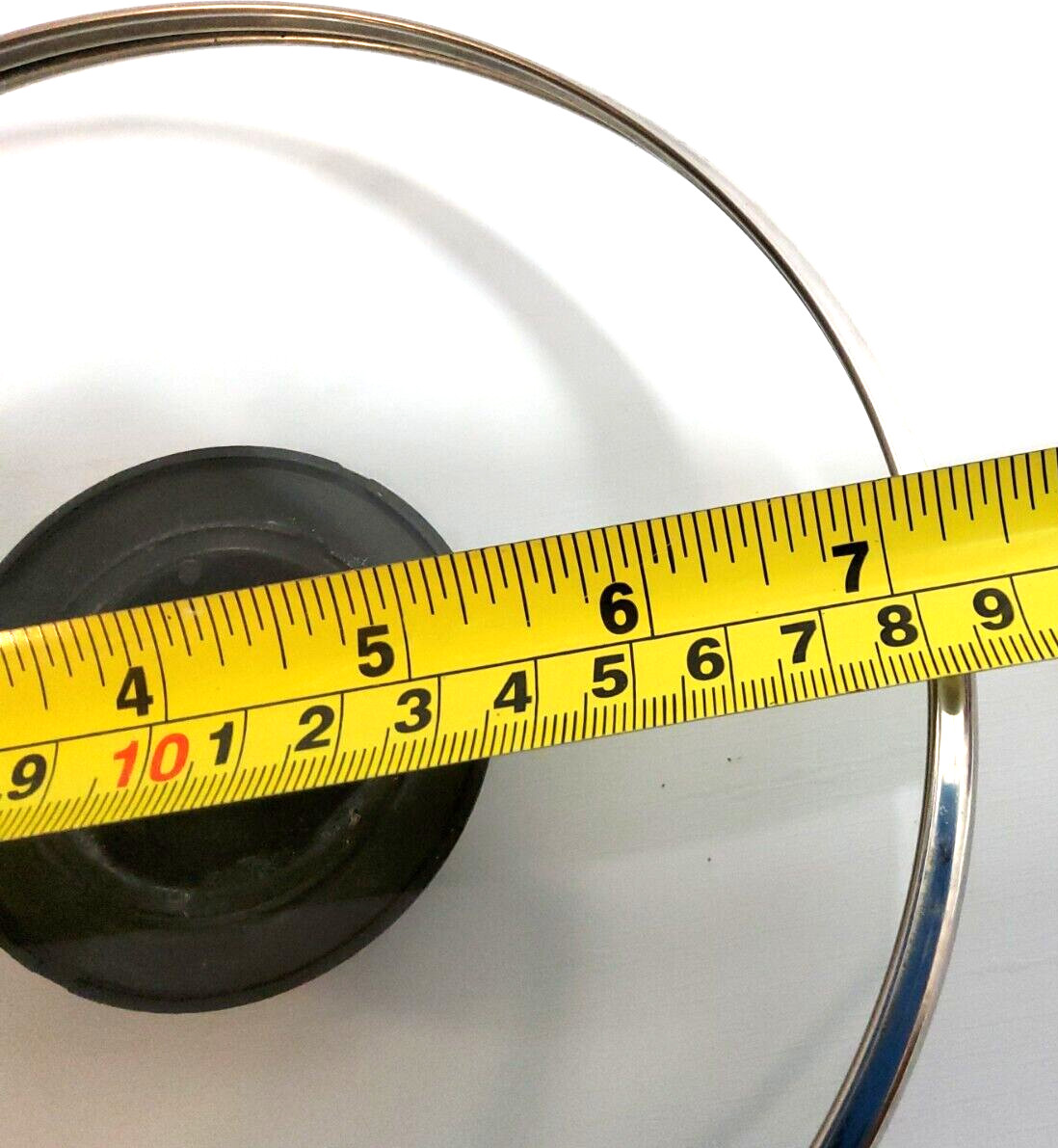 Replacement Glass Metal Cooking Pot Lid with Black Plastic Knob About 7 1/8″