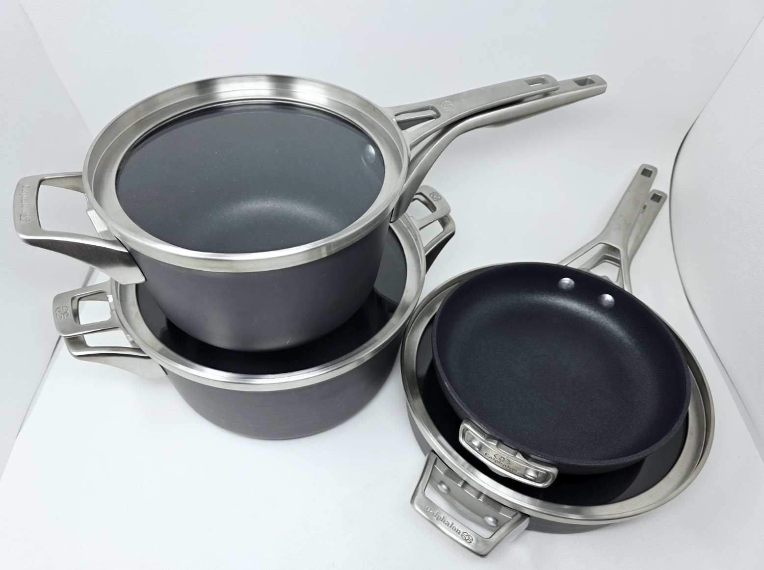 Calphalon Premier 7-pc. Space-Saving Hard-Anodized Nonstick Cookware Set