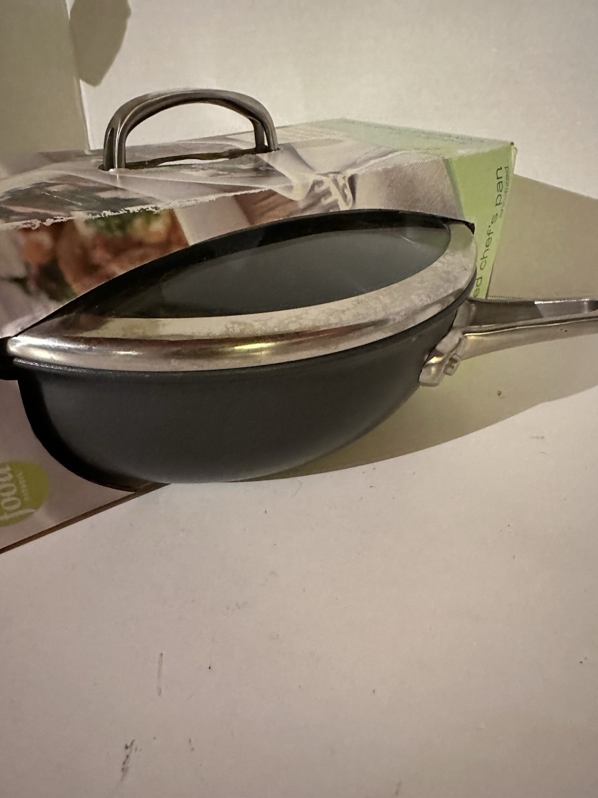 Food Network 3Qt 10 Inch Covered Chef’s Pan with Lid Nonstick Dark Grey NEW