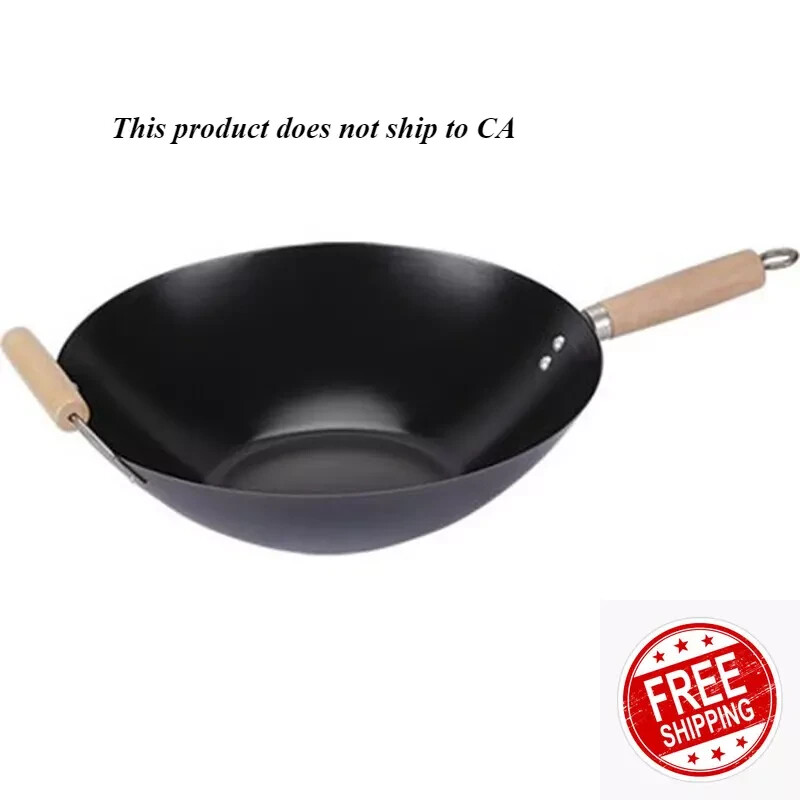 Mainstays 13.75″ Non-Stick Wok Pan Steel Fry Lid Stainless Stir Frying Nonstick.