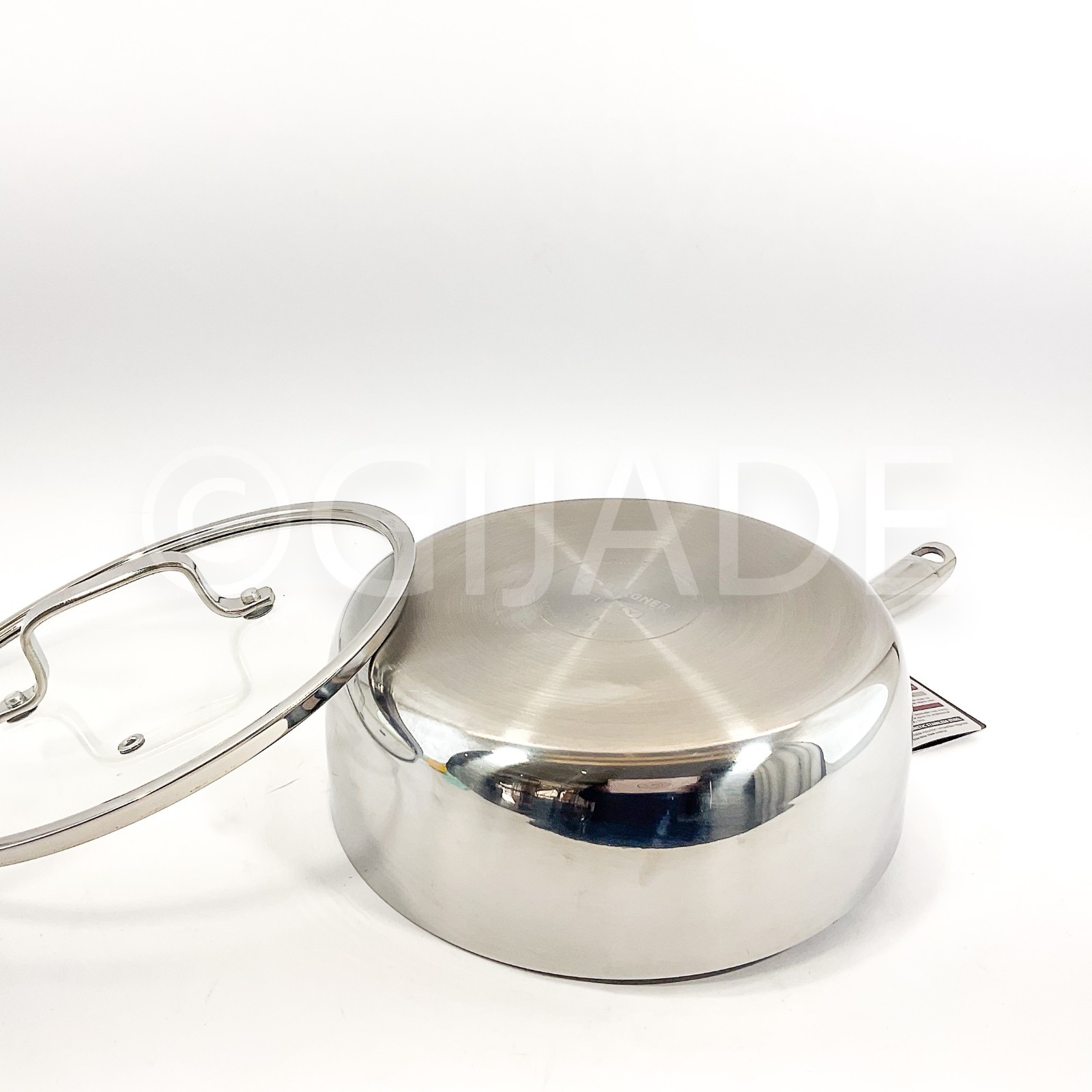Bergner Edge-To Edge Tri-Ply Stainless Steel 3.4-qt Saute Pan With Lid