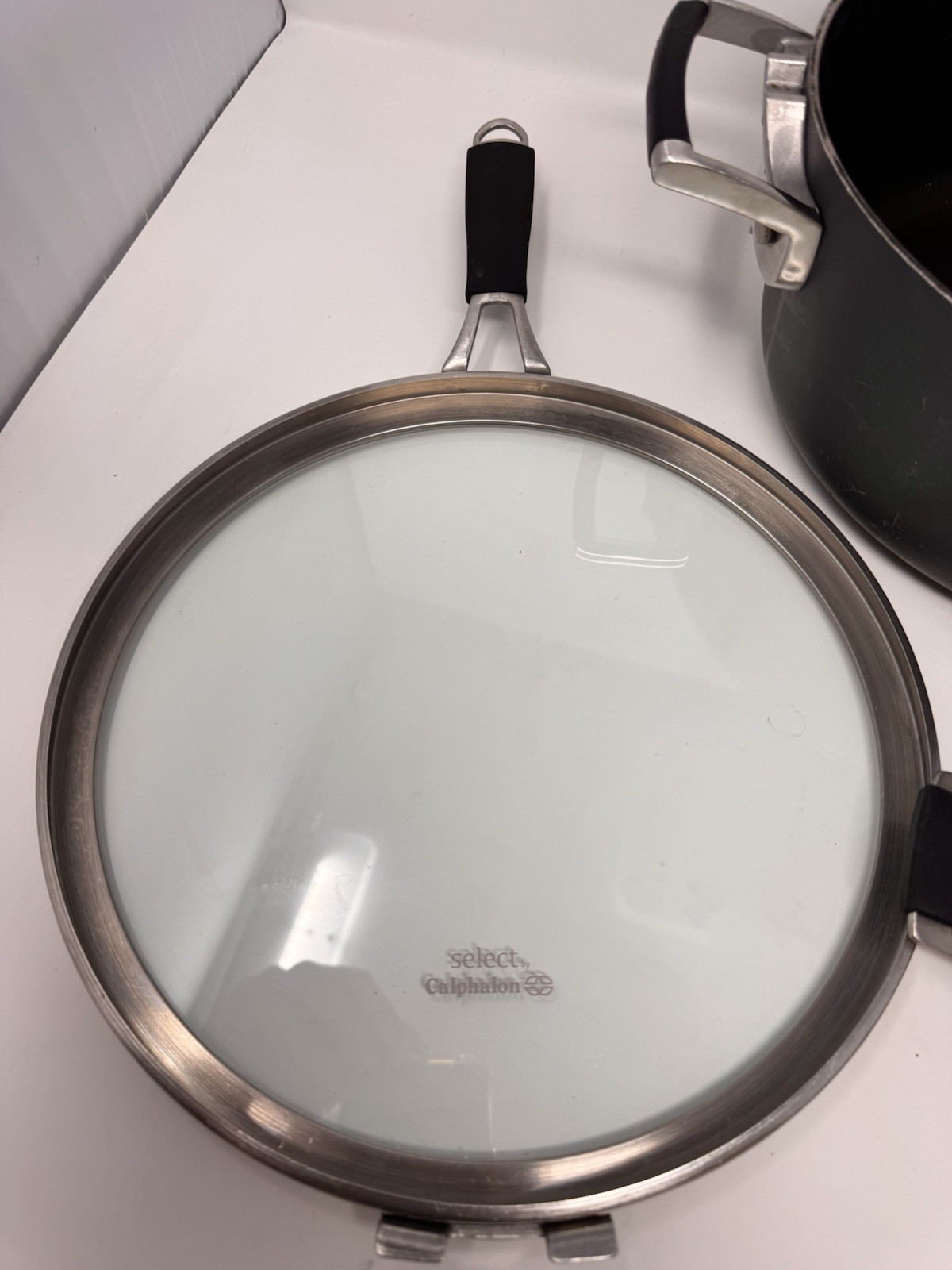 Calphalon Select HC H8785 5 Qt Stainless Dutch Oven Flat Glass Lids Pot