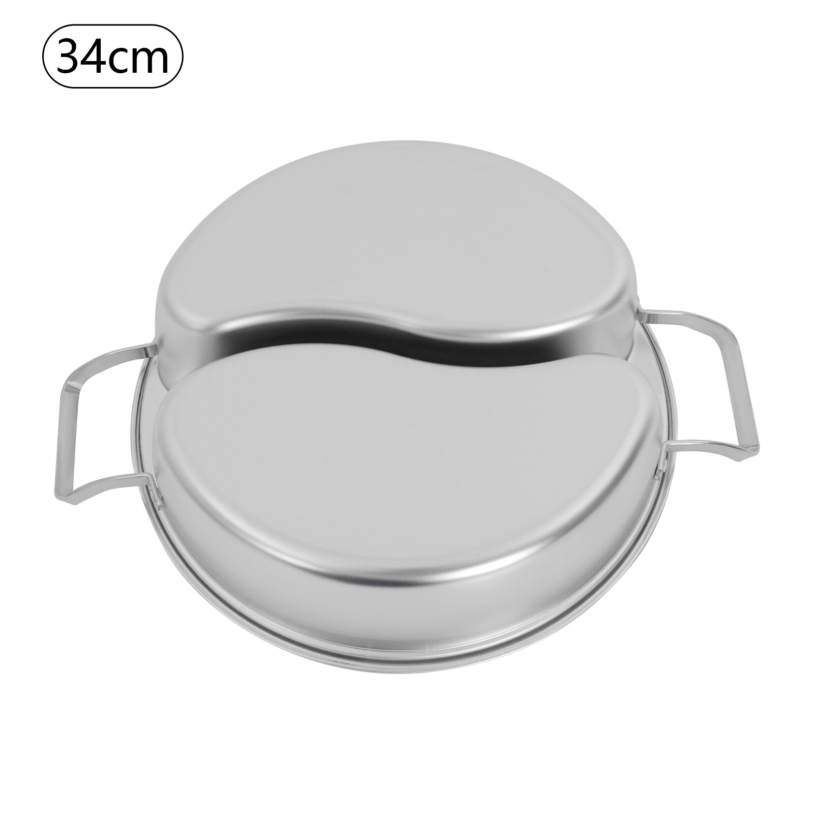 2-Compartment 7L (1.85 Gal) Stainless Steel Hot Pot with Divider & Glass Lid