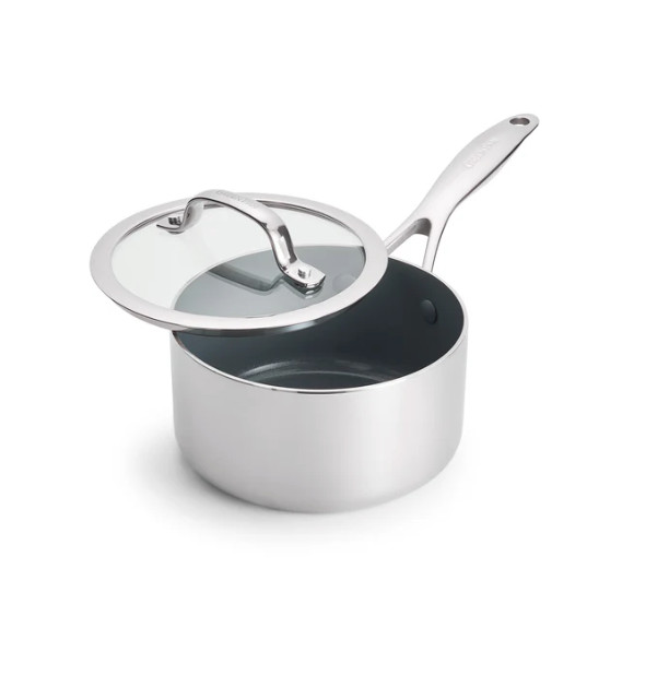 GreenPan Valencia Pro Stainless Steel Uncoated 1.6-Quart Saucepan with Lid