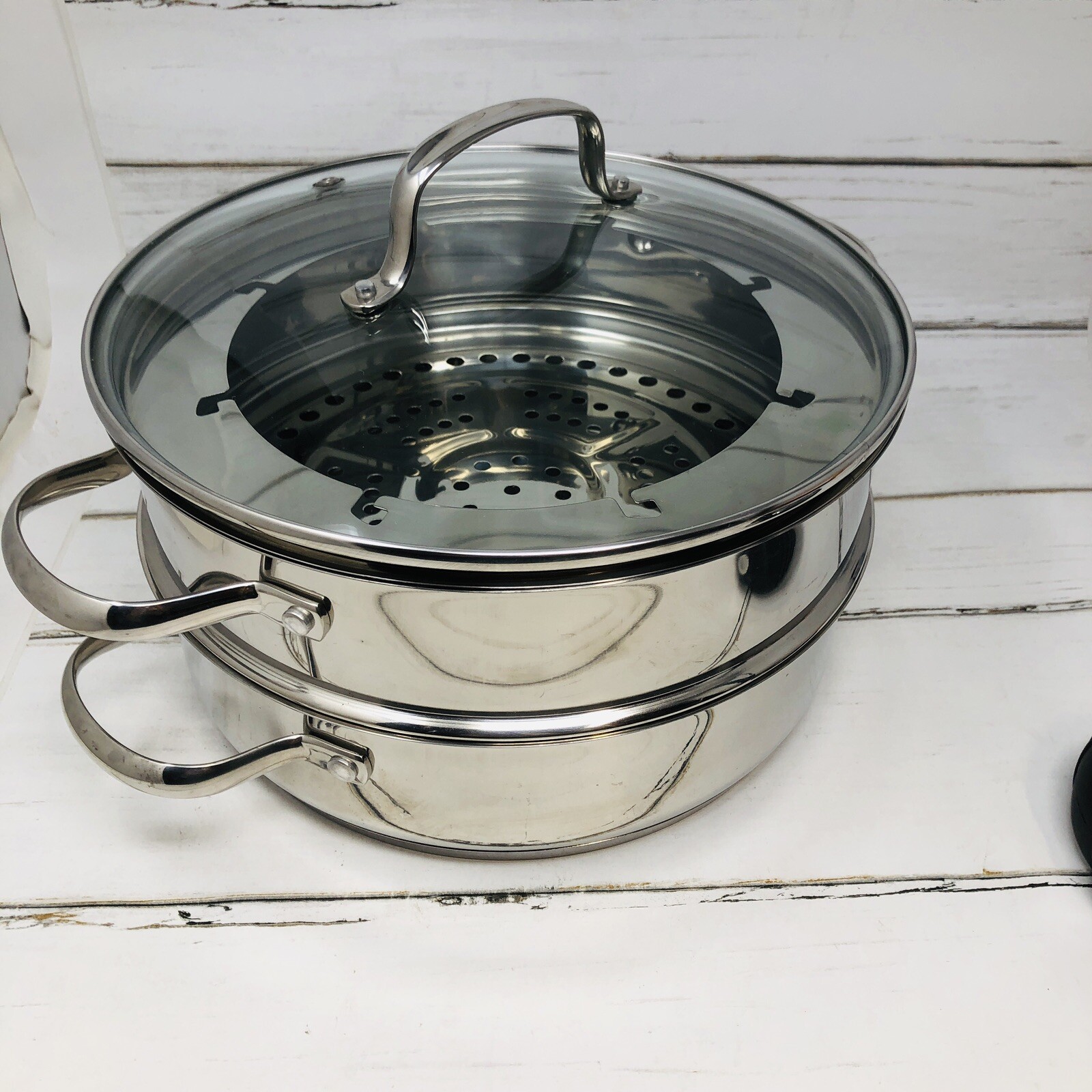 Nuware Induction Cookware Pan Steamer Lid Fondue 3 Quart New Wave 4 Piece Set