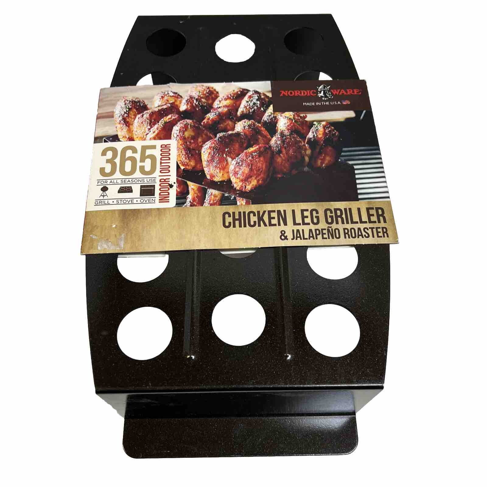 Nordic Ware USA Chicken Leg Griller & Jalapeno Roaster BBQ Indoor Outdoor New