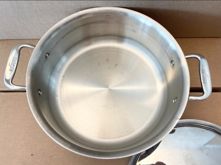 New All-Clad D3 6 Quart Stainless Steel Tri-Ply Stock Pot Soup Pot