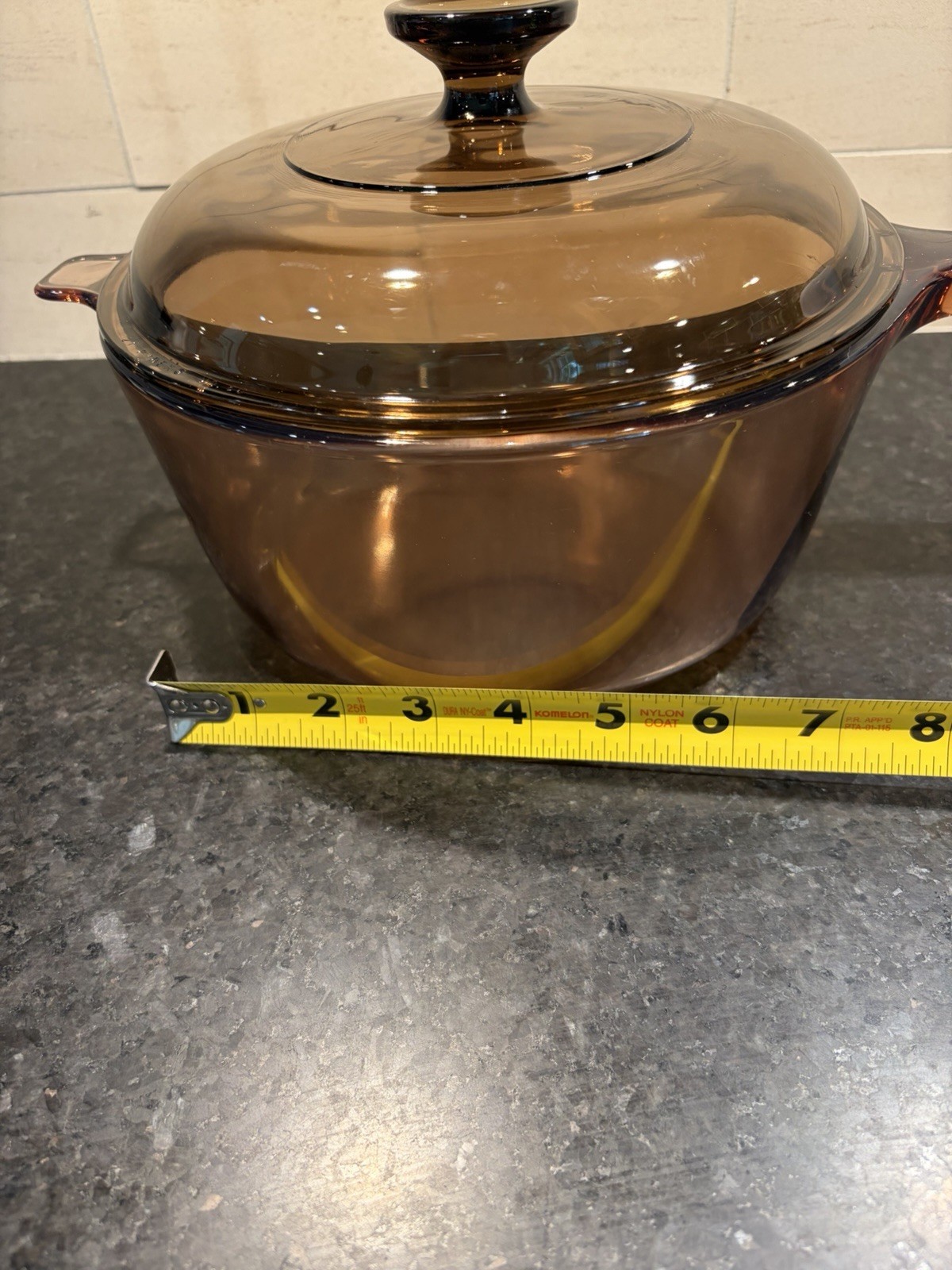VTG Corning Ware USA Vision Amber Glass-2.5 L Saucepan With Pyrex Lid