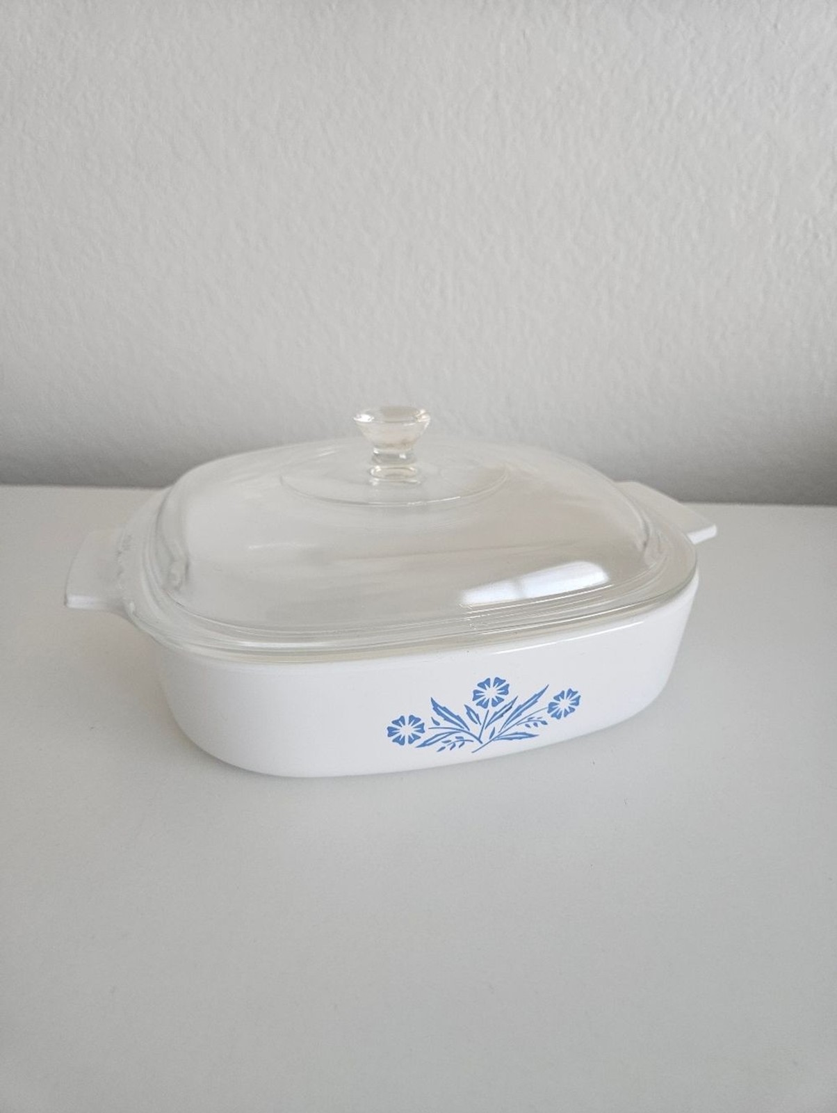Corning Ware Cornflower Made In USA 70s 80s Flower Pryoceram Cookware Blue