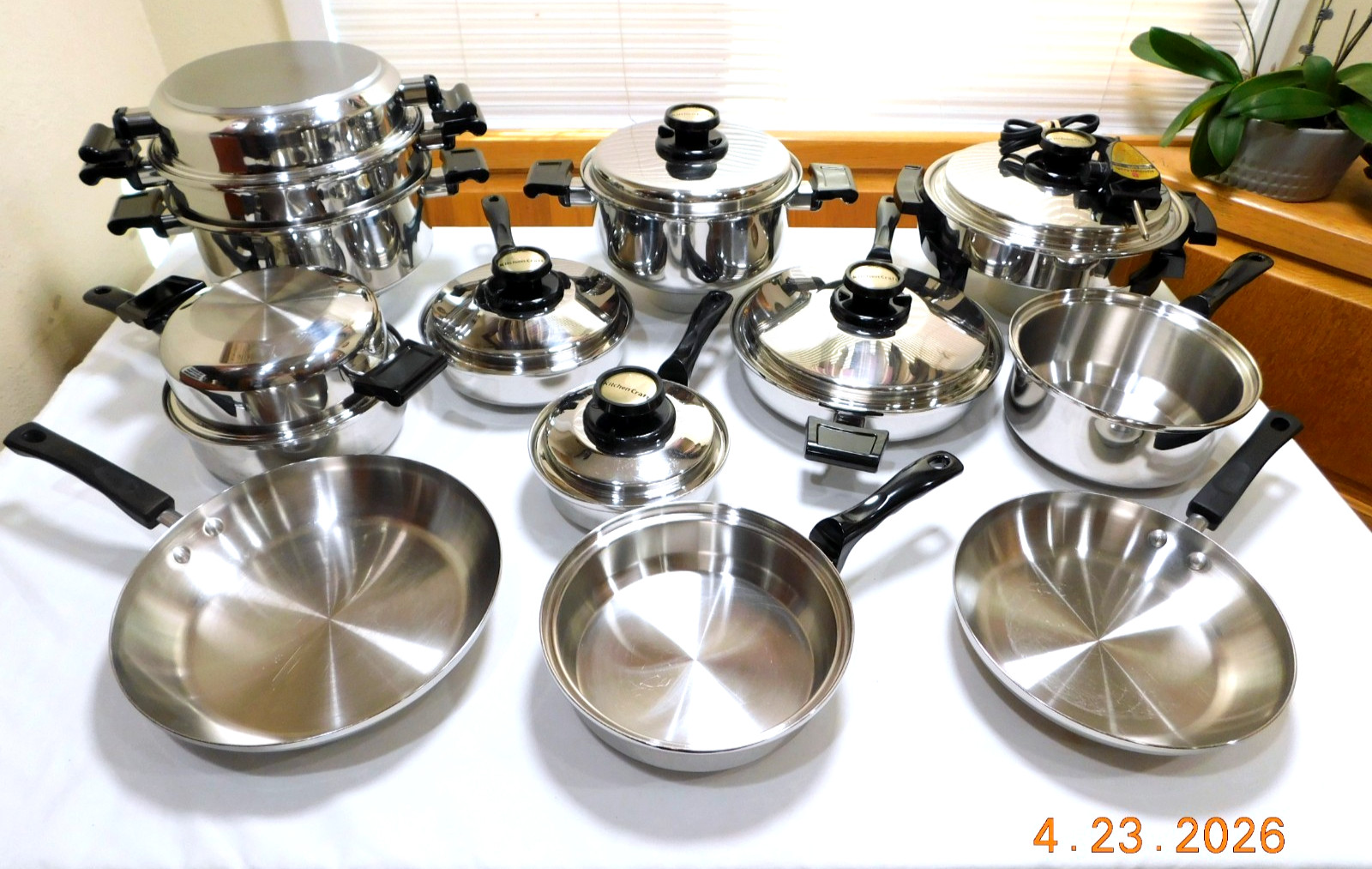 19pc KITCHEN CRAFT WEST BEND 5 Ply Multicore Stainless Steel Waterless Cookware