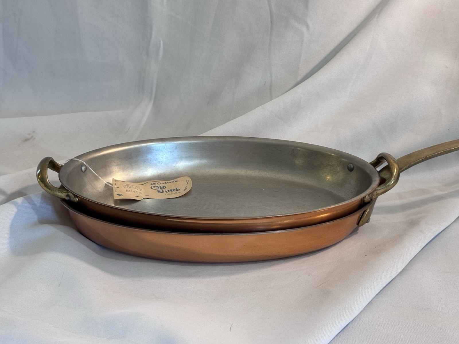 Old Dutch International Solid Copper Au Gratin Pan And Saute Pan 12.5 Inches NWT