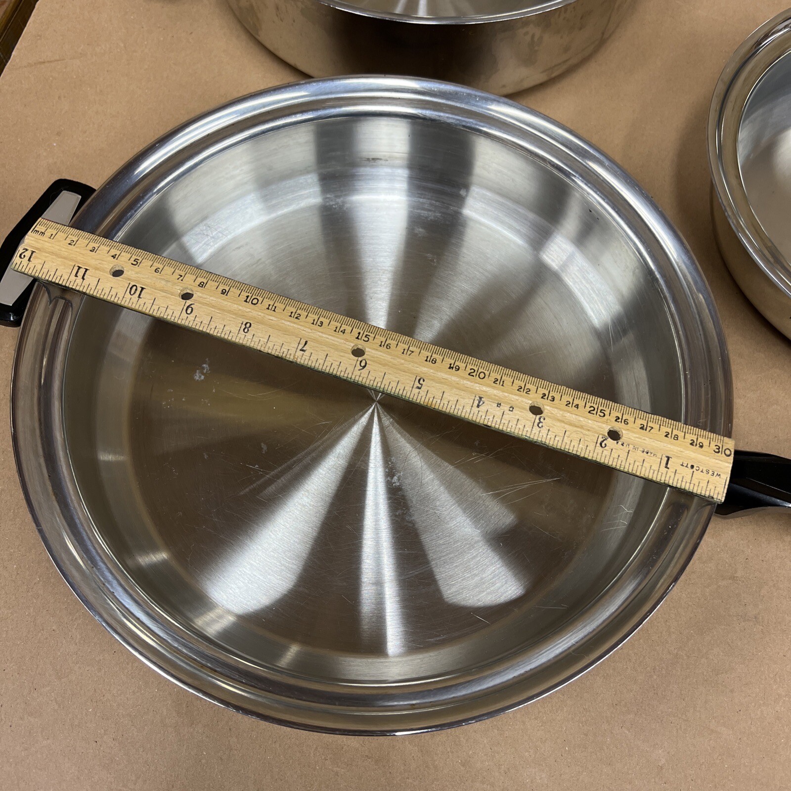 Carico Ultra Tech Stainless Cookware (7) Pan Skillet Pots T304SS USA Ultra Core