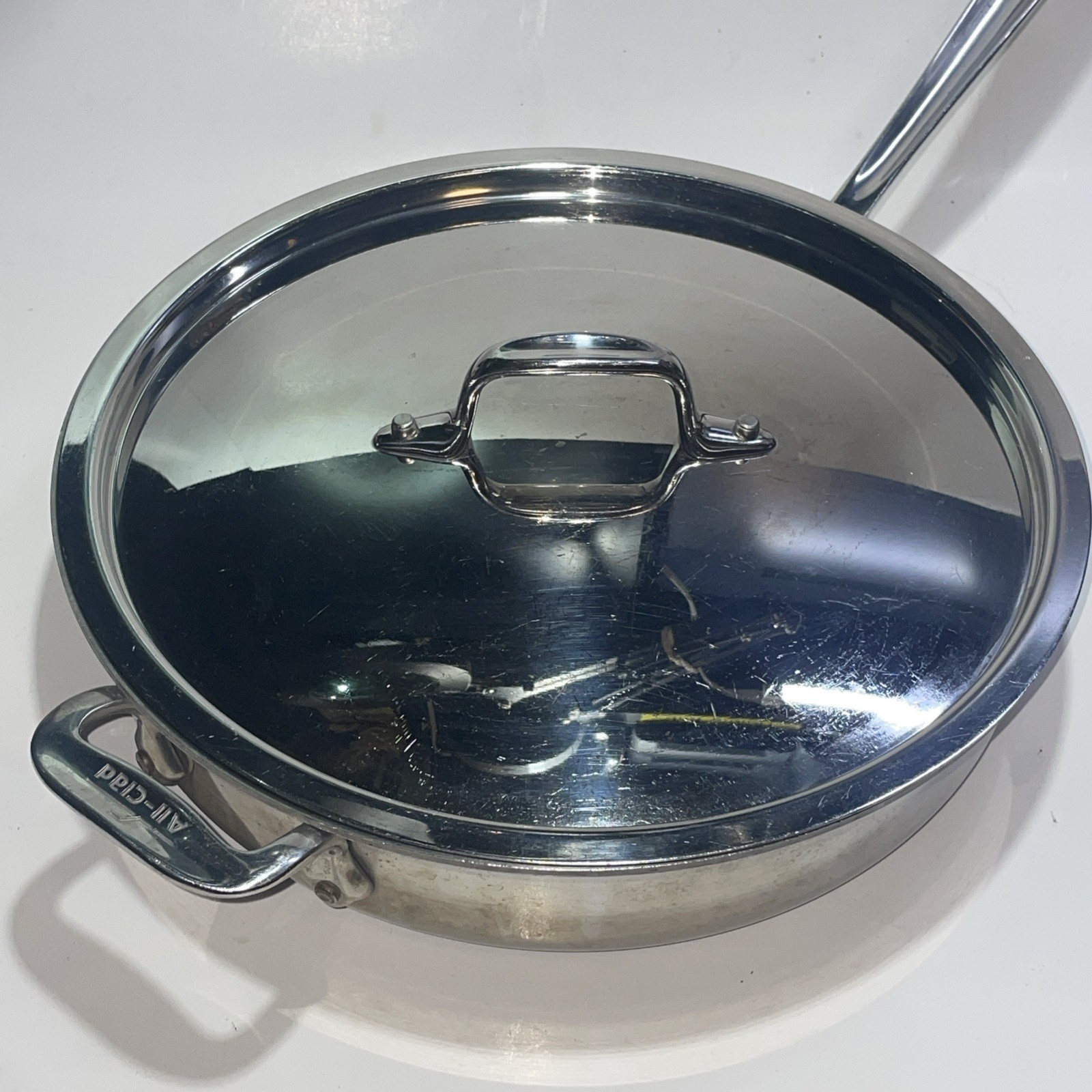 ALL-CLAD Vintage Stainless Steel 11.25” Inch Frying Saute Pan Skillet Handle Lid